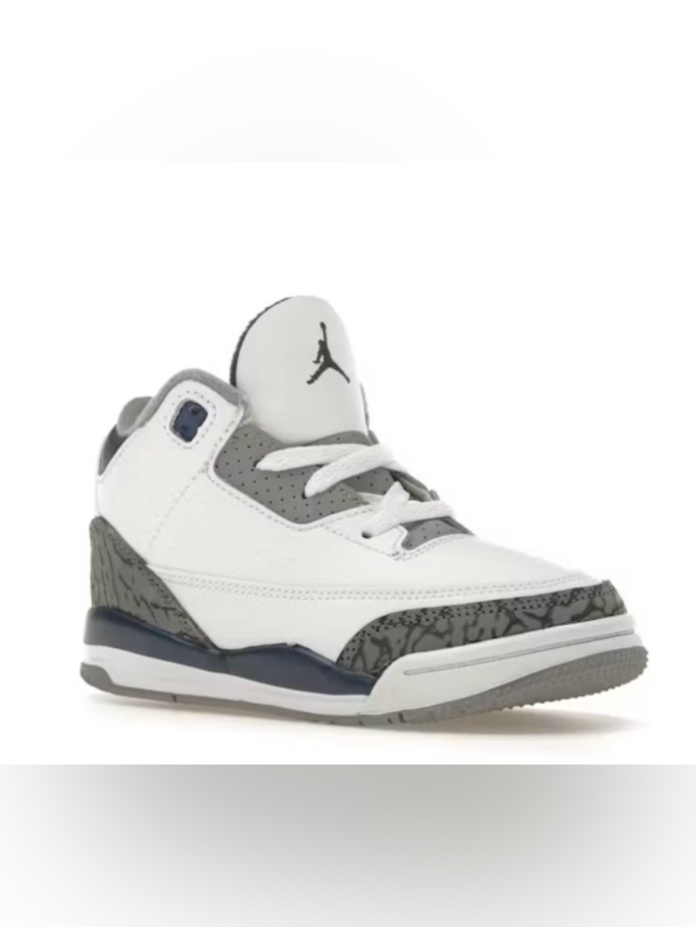 Jordan Kids' White and blue Air Jordan 3 retro Retro Basketball Sneakers